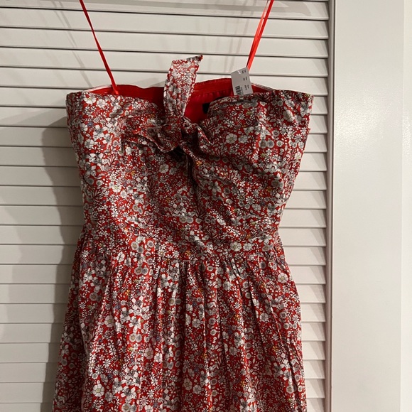 J. Crew Strapless Floral Print Dress NWT Size 4 - Picture 2 of 4